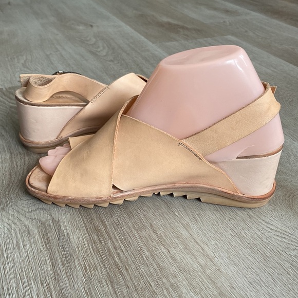 JEFFREY CAMPBELL Nude Leather Wedge Sandals - Picture 12 of 13